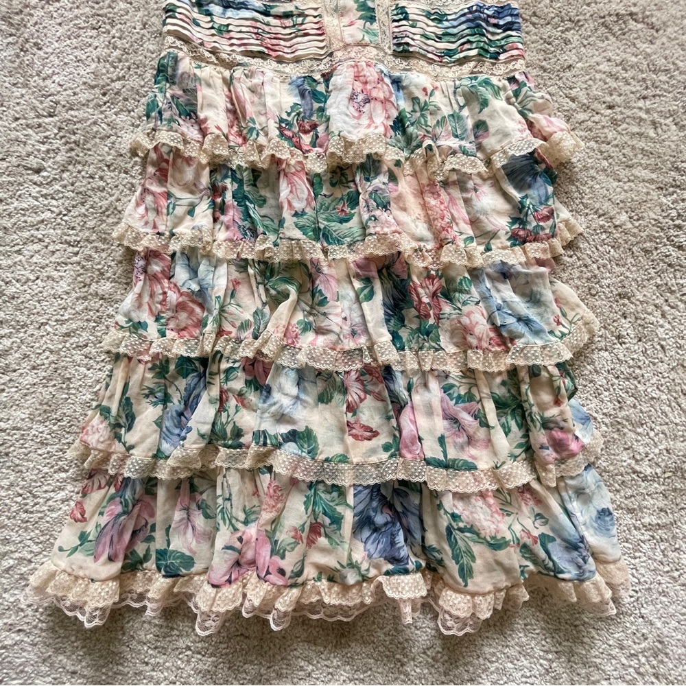 Zimmermann Multicolor Floral Midi Dress size 1 - Picture 6 of 13